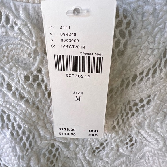 ANTHROPOLOGIE PILCRO WASHED EYELET SWEATSHIRT IVORY SIZE MEDIUM NWT - Picture 13 of 13